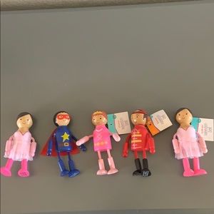 Wooden Doll Figures- superhero, ballerina, fireman